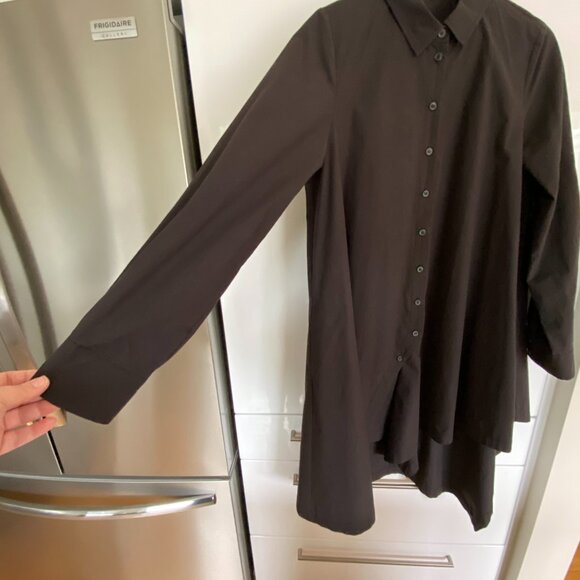 Alembika black long A-line shirt tunic sz 1 long lagenlook - Picture 4 of 8
